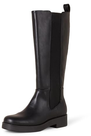 Amazon Essentials Botte haute à soufflet Femme, Noir, 38 EU