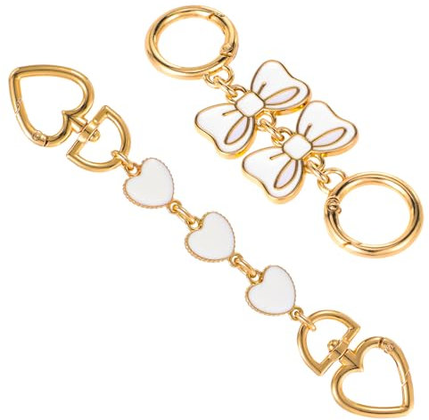 Gjinxi 2 Stück Taschenkette Handtasche Kette Geldbörse Extender 16-10cm Metallkette Taschenverlängerungsketten Metallbeutelriemen Taschengriff Wallet Chain Strap Ersatz Charms Schultertaschenriemen