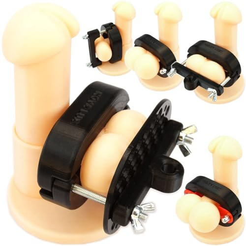 GRIP-MAX-RANGER, Morsetto per scroto, Set con Anello di Serraggio Crusher, Imbracatura, Gabbia per Erezione Testicoli Scroto di Nova Lux, CBT