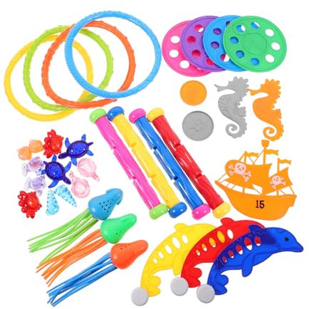 DRESSOOS 1 Satz Interessantes Poolspielzeug Piratenspielzeug Schwimmtauchbecken Tauch-edelstein-Pool-Spielzeug Wasser Schwimmen Schwimmbad Spielzeug Für Tauchbecken Spaß Wasser PVC