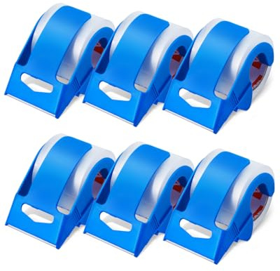 VEVOR Clear Packing Tape, 1.5 inches Core, 6 Rolls 1.88 Inches x 25 Yards Packing Tape with Dispenser, 2.7 Mil Heavy Duty Packaging Tape Designed for Moving, Storage and Packing, Shipping and Mailing