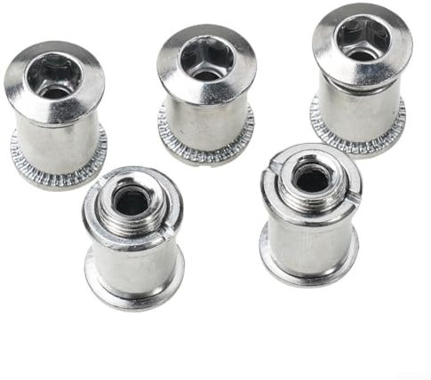 Vilgftyiet 5 viti per corona della bicicletta, in acciaio inox, bulloni per ruota della catena della mountain bike, singoli, doppi, tripli, ultra resistenti alla luce (un triplo)
