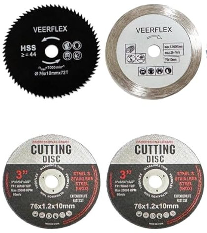 Guegine 76mm Cutting Disc,5pcs Angle Grinder Discs for Metal,80 Grit Grinder Sanding Discs,Grinding Discs for 10mm Bore Grinder, for Cutting Metal, Stone, Wood, Plastic, Grinding