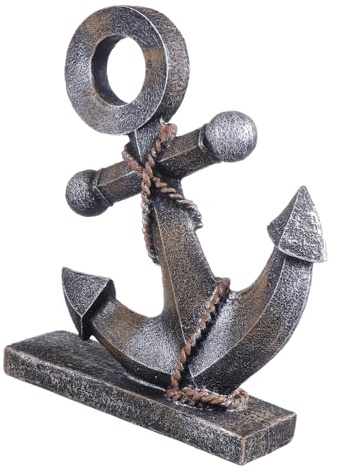 ULTECHNOVO Figurine Ornement Original en Résine D'ancre de Bateau Style Rétro, Décoration Nautique Robuste et Portable pour Maison et Bureau pour Fête ou Bureau