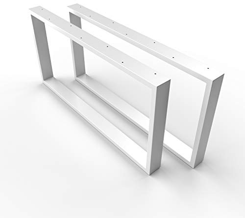 sossai® Design Struttura tavolo/telaio per tavoli da salotto | 2 pezzi (paio) | Larghezza 65 cm x Altezza 40 cm | CKK1 | Colore: bianco (ricoperto di polvere)