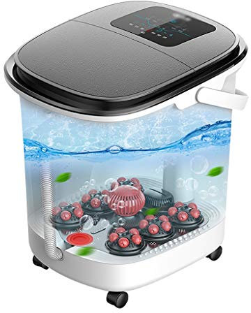 Bains de Pieds Baignoire À Pied Baignoire À Pied Élevé Chauffage Et Température Constante Seau De Bain De Massage Automatique Soins pour la Peau (Color : Blanc, Size : 40 * 34 * 46CM)