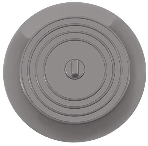 Hiscate Silicone Tub Stopper, Universal Sink Plug, Drain Plug for Kitchens, Bathrooms and Laundries, Sink Bathtub Drain Cover (15.3cm/6inch, Grey)