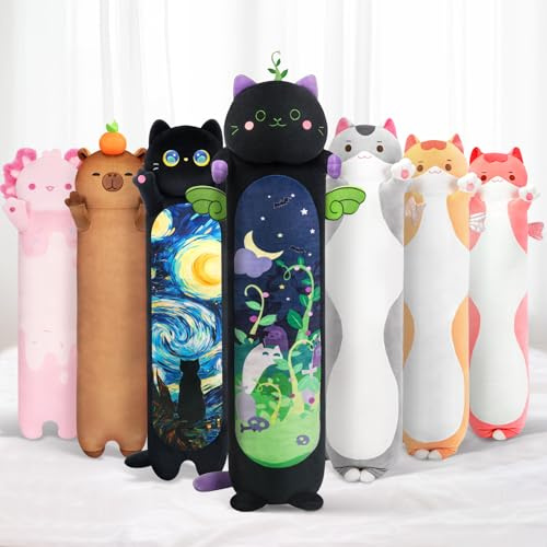 Mewaii Demon Cat Plushies Long Pillow Gift, Soft Filling, 130cm (50in) | Art Design, Washable Teddy, Huggable Shape, Sofa Cushion Use, Room Decor, For Kids And Teens & Cat Lovers