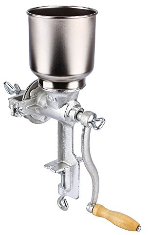 Manual Grain Mill and Meat Grinder with Clamp for Nuts, Flour, Corn and Wheat