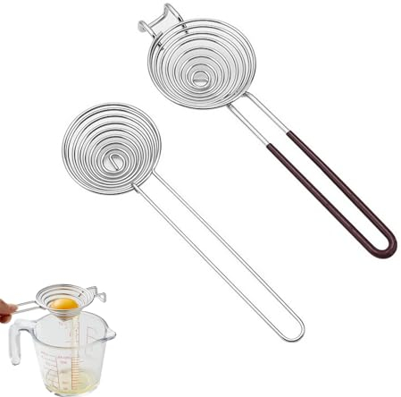 Eigelbtrenner 2 Stücke Eiweiß Trenner, Edelstahl Eigelb Trenner, Eiertrenner Edelstah mit Langen und Kurzen Griffen für BackgeräTe In Der Heimküche