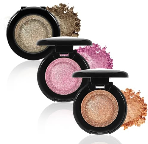 Apooliy Ombre à paupières pailletée unique en poudre,Ombre à paupières crème scintillante hautement pigmentée,Ombre à paupières pressée violette résistante à l'eau et longue tenue