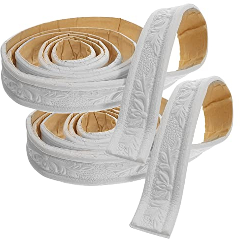 PartyKindom 2pcs Pack Schaumstoffleisten Tapetenbordüre - Wandlinien-Dekoration Selbstklebend Abziehbar Flexibel Für Heim Und Hoteldekoration DIY Spiegelumrandung Kronenleiste