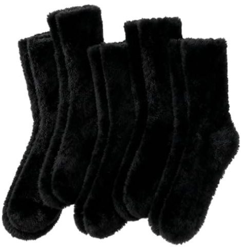 Risipu Lot de 5 paires de chaussettes thermiques avec doublure en polaire douce pour femme, super douces, confortables, chaussettes d'hiver chaudes pour femmes et filles, idéales pour les cadeaux de