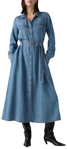 Levi's Quincey Ls Robe Maxi Bright Mid Stone, Bright Mid Stone, M