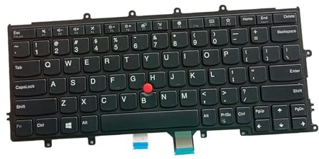 osiuujkw Laptoptillbehör Ersättningstangentbord Svart Färgtyp Amerikansk layout Engelsk Ersättningstangentbord Passar X240 X240S X250 X260 X270 Engelsk Med Point