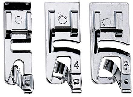 3Pcs Narrow Rolled Hem Sewing Machine Presser Foot Set (3mm, 4mm and 6mm) for All Low Shank Snap-On Singer, Brother, Babylock, Euro-Pro, Janome, Kenmore, White, Elna Sewing Machines