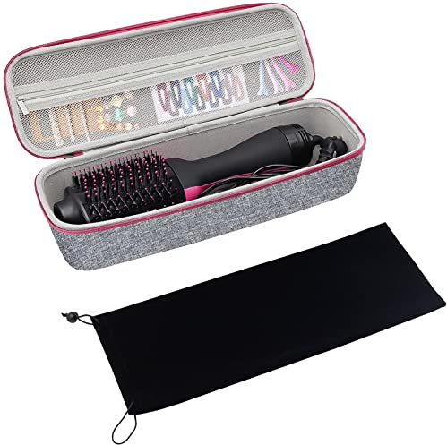 Procase Estuche Duro para One-Step Hair Secador/Volumizador de Pelo, Caja con Funda de Terciopelo Guarda Hair Dryer o Artículo de Tamaño Similar (Solo Estuche) - Gris