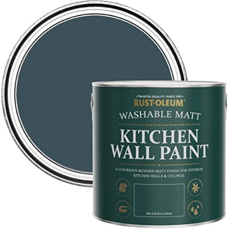 Rust-Oleum Blue Washable Kitchen Wall Paint in Matt Finish - Evening Blue 2.5L