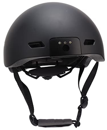 VGEBY Bike Helmet, 1080p Smart Bike Helmet with Camera Front LED Light Taillight Adjustable Head Circumference for Adults Men Women Cycling (Black) Ride