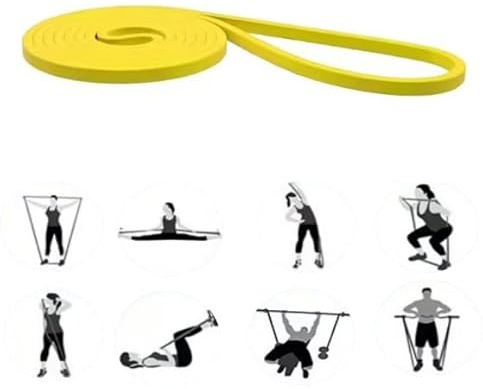 GIMIRO Bandes de Fitness, Bandes de résistance de 6 Niveaux, Bandes de Traction pour Yoga, Pilates, physiothérapie, entraînement de Force pour Hommes et Femmes (Yellow)