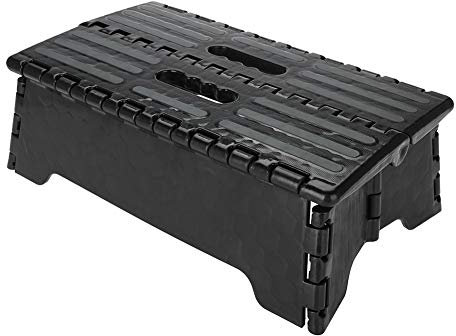 ANGGREK Folding Step Stool, trittcker klappbar klein Portable Step Ladder, folding sp with Non Slip Grips, Large Platform, 300 Lb Loading Capacity, Made of Plastic, for Elderly, Pregnant, Bathroom Tra