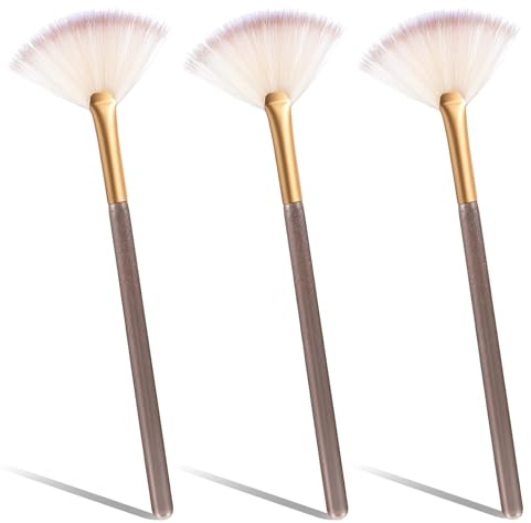 Juego de 3 pinceles de abanico, pincel para máscara, pincel de abanico, accesorios para mascarillas, pinceles de maquillaje, aplicador suave para maquillaje