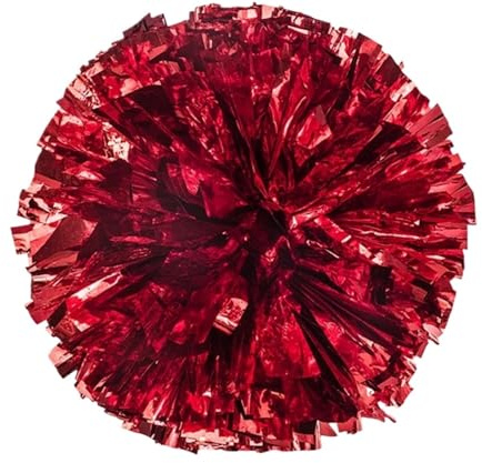 Pompon Per Cheerleader 4 pezzi Doppio foro Maniglia Cheerleading Cheering Ball Pom Poms Club Sport Forniture Danza Festa Decorazioni(Red)
