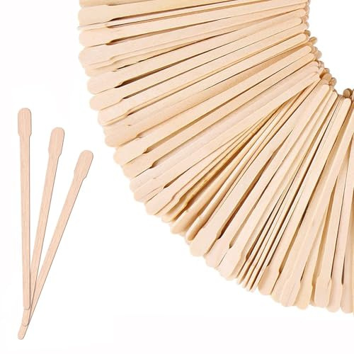 Bâtons de cire jetables en bois double face pour application du corps et du visage - Bois naturel robuste - Usage domestique professionnel
