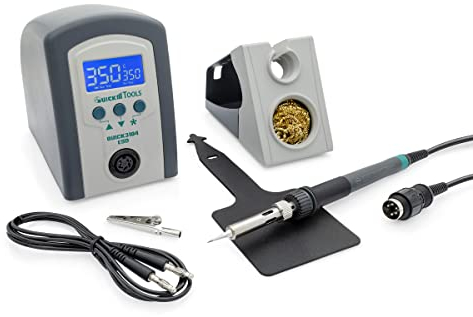 Estación de soldadura Quick 3103 y 3104 ESD, de 80 W, incluye soporte multifuncional, base de silicona y limpiador en seco, hasta 450 °C, QUICK 3104 digital, 1