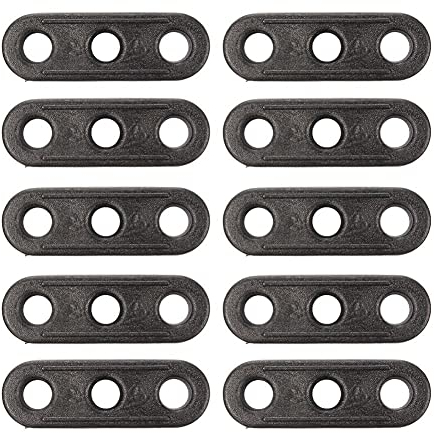 ZAK168 Lot de 10 tendeurs de corde 3 trous pour camping en plein air - tendeurs de corde pour tente, accessoire de camping, Noir , Taille unique