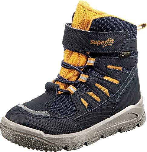 Superfit Jungen MARS warm gefütterte Gore-Tex Schneestiefel, Blau Gelb 8000, 30 EU