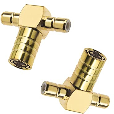 EMSea SMB-Buchse auf 2 Stecker, 3-Wege-RF-Stecker-Adapter, vergoldeter Splitter-Stecker für RF-Koaxial-Antenne, Satellitenantenne, 2 Stück