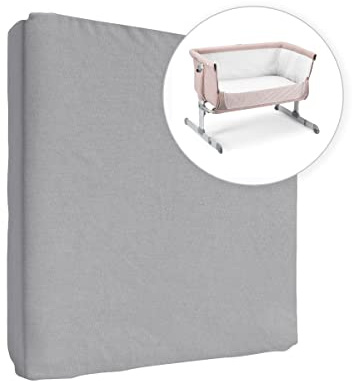 Drap-Housse en Jersey 100% Coton pour lit de bébé 90 x 55 cm (Gris)
