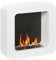 HOMCOM Wall Mounted Ethanol Fireplace, Bioethanol Heater Stove Fire with 1L Tank, 2.5 Hour Burning Time, White