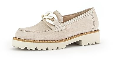 Gabor Femme Chaussures Basses | Dame Mocassin,Chaussons | Pantoufles | Chaussures de collège | Loafer | Chaussures d'affaires | Beige (Leinen) / 01 | 43 EU - 9 UK
