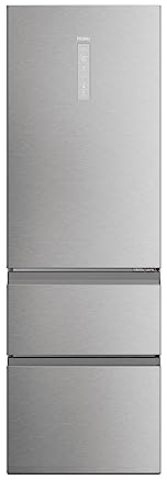 Haier Kühl Gefrierkombination 3D 60 SERIE 5 HTW5618DNMG I 1,85m, No Frost I Ergonomische Gefrierschubladen I Kühlschrank mit Gefrierfach freistehend, Fassungsvermögen 360L I Wi-Fi, smarte Kühlfächer
