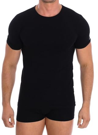 Fila Underwear 3 Pack T-Shirt Uomo Maglie Intime Round Neck Moda Egidio (Nero, 5 L)