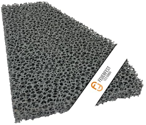Feuerfest 123 - Feinstaubfilter Kaminofen Angeschrägt 200x158x25 mm, Kompatibel mit Hark, Feinstaub Rußfilter zum nachrüsten Kamine & Öfen, hitzebeständig bis 1.650 °C