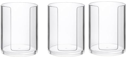 PPbreken Dispenser per Tazze da Bagno da 3 Pezzi, Portabicchieri per Collutorio da 3 Oz, da Appoggio, Piccoli Portabicchieri di Carta USA e Getta in Plastica Durevoli