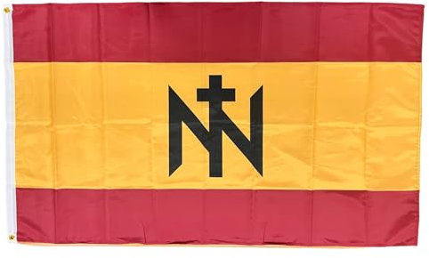 Bandera de Noviembre Nacional 90x150 cm - Diseño Patriótico con Logo y Fondo de Bandera de España - Poliéster Resistente para Uso en Interiores y Exteriores