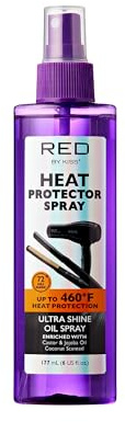 Red by Kiss Heat Protector Ultra Shine Oil Spray - Thermal Protection up to 460°F, Anti-Frizz, Hydration, and Strength for Hair (6 Fl Oz) - Style: Thermal Protection Ultra Shine Oil Spray