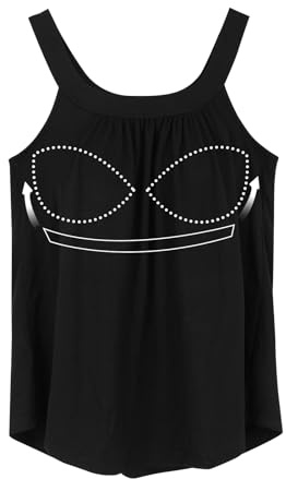 ANYFITTING Camiseta de Tirantes Mujer con Sujetador Integrado Camiseta sin Mangas con Cuello Redondo y Sujetador Integrado L