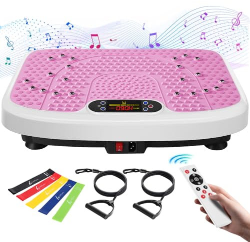 SoftGym Power Waver, piastra vibrante con fasce di resistenza per allenamento, piastra vibrante per massaggio ai piedi, piastra vibrante ondulata 181,4 kg, con fasce per esercizi, 3