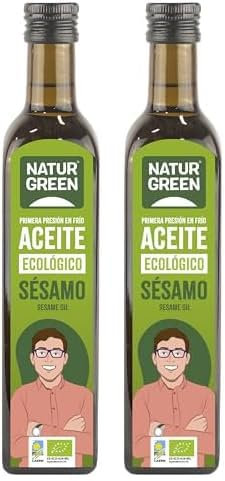 NaturGreen - Aceite de Sésamo, 100% Aceite de Semillas de Sésamo, Ecológico - 500ml (Paquete de 2)