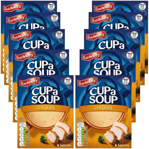 Instant Soup Bundle with Batchelors Cup A Soup Chicken 81g - 10 Pack | Instant Chicken Soup, Low In Fat & Sugar, No Artificial Colours or Preservatives.