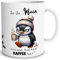 TRIOSK Tasse Morgenmuffel Pinguin lustig mit Spruch Moin Fresse halten Kaffee her Spaß Kaffeemotiv Geschenk für Kaffeeliebhaber Frauen Männer Pinguinliebhaber Kollegen Weiß, Keramik 300ml