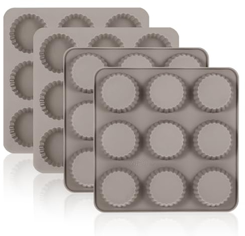4 Pcs Chocolate Almond Peanut Butter Cup Mold Set, Gray Silicone Molds for Bite-Size Fat Bombs, Chocolate Candy, Mini Truffles, Jello, Perfect for Keto, Brownies, and More (36 Cups)