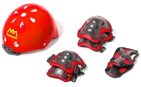 Set de protección para niños con Casco Atlas – Kit Completo con Rodilleras, Coderas y muñequeras – Casco Infantil Ajustable, cómodo y Resistente – Ideal para Bicicleta, Patinete, monopatín o Patines
