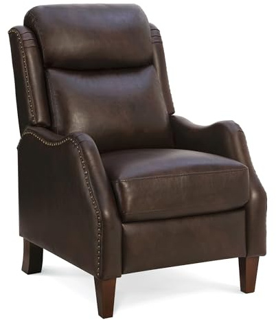 KISLOT Leather Pushback Recliner Faux Armchair with Rivet Decoration Single Sofa Accent Chair for Living Room Bedroom
