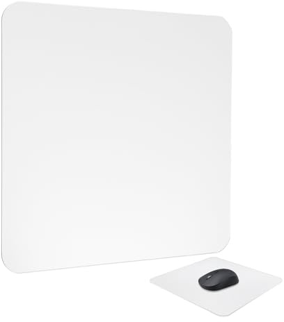 FUNOMOCYA Tapis de Souris en Verre Transparent 32 MM 250X250 MM Antidérapant Lisse pour Gaming et Bureau sous-Main en Verre Trempé Facile à Nettoyer Accessoire Polyvalent pour Ordinateur